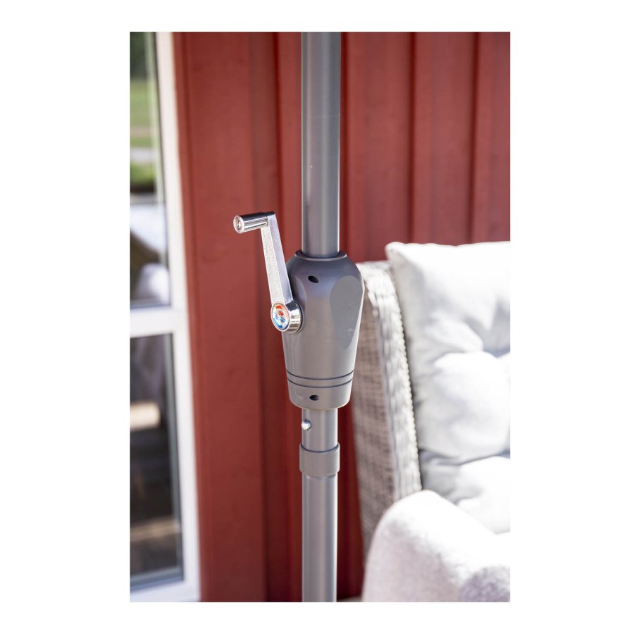 VENTURE DESIGN Leeds parasol 3m - gr aluminium og sort stof