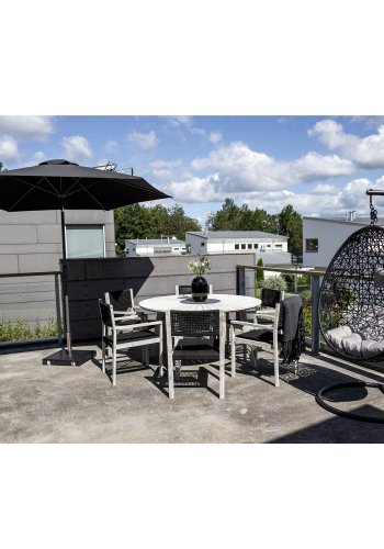 VENTURE DESIGN Leeds parasol 3m - gr aluminium og sort stof