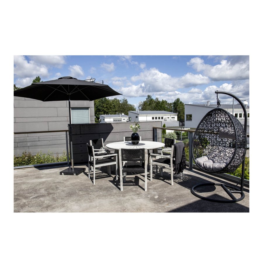 VENTURE DESIGN Leeds parasol 3m - gr aluminium og sort stof