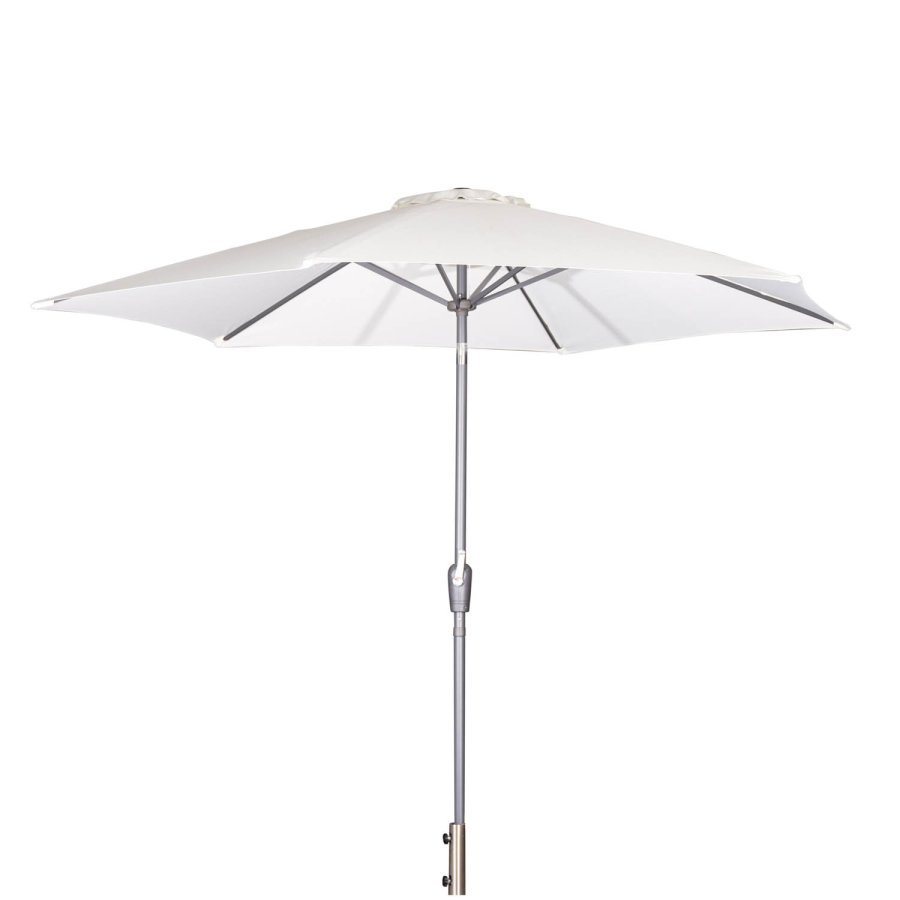 VENTURE DESIGN Leeds parasol 3m - gr aluminium og hvid polyester 