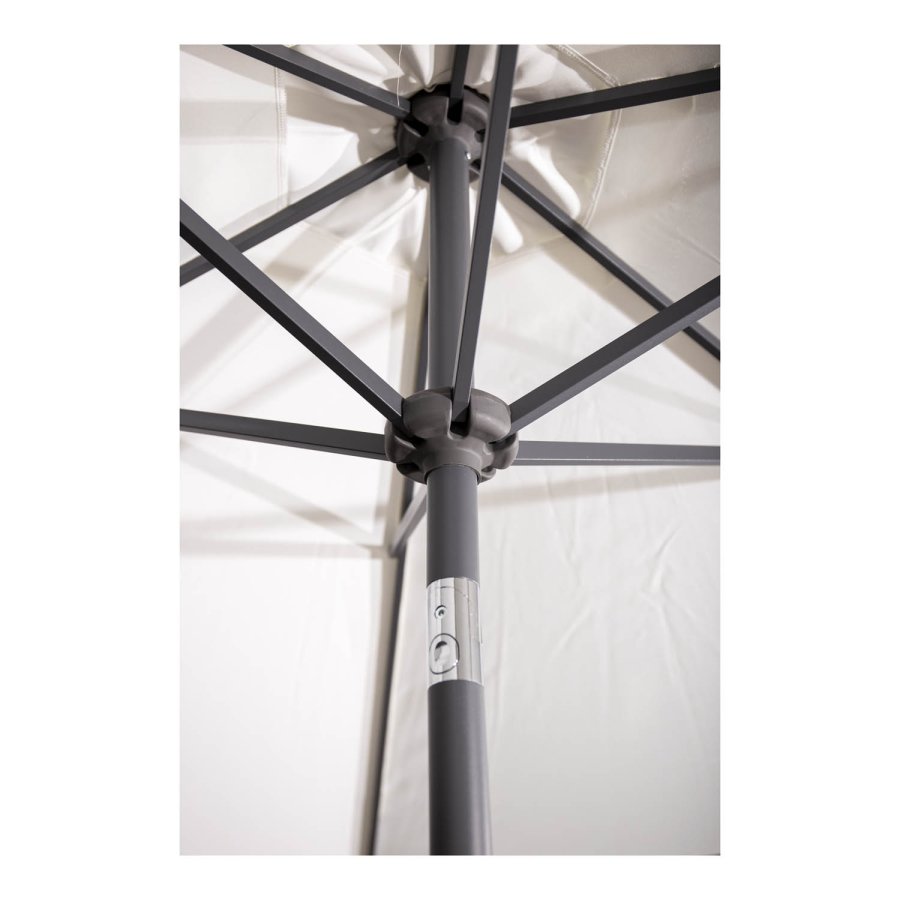 VENTURE DESIGN Leeds parasol 3m - gr aluminium og hvid polyester 