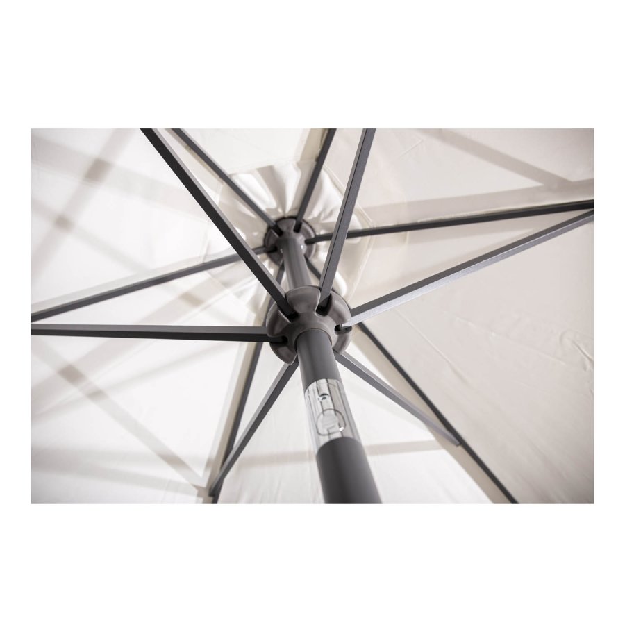 VENTURE DESIGN Leeds parasol 3m - gr aluminium og hvid polyester 