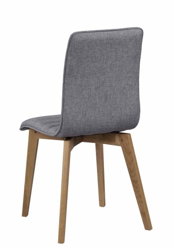 ROWICO Gracy spisebordsstol - lysegrt stof/lakeret eg