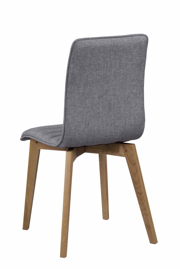 ROWICO Gracy spisebordsstol - lysegrt stof/lakeret eg