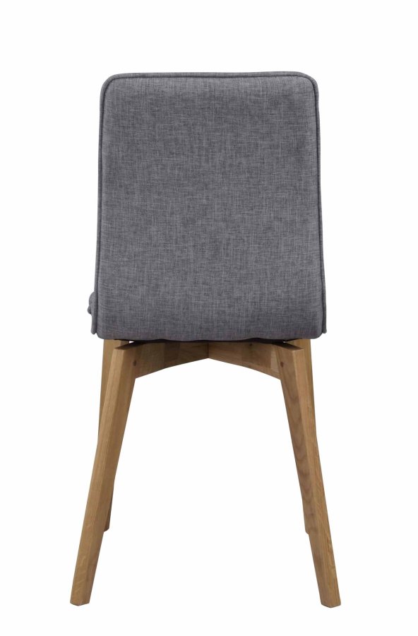 ROWICO Gracy spisebordsstol - lysegrt stof/lakeret eg