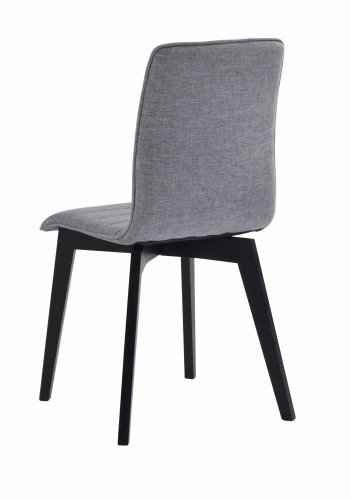 ROWICO Gracy spisebordsstol - lysegrt stof/sortlakeret eg