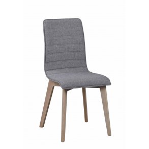 ROWICO Gracy spisebordsstol - lysegrt stof/hvidpigmenteret eg