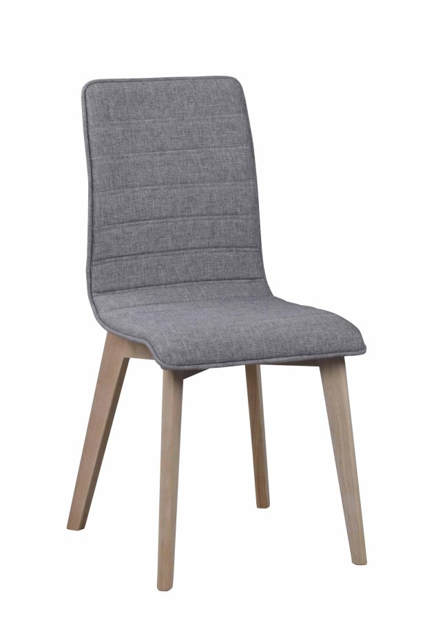 ROWICO Gracy spisebordsstol - lysegrt stof/hvidpigmenteret eg