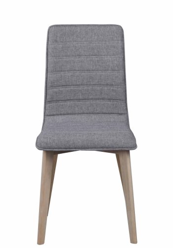 ROWICO Gracy spisebordsstol - lysegrt stof/hvidpigmenteret eg