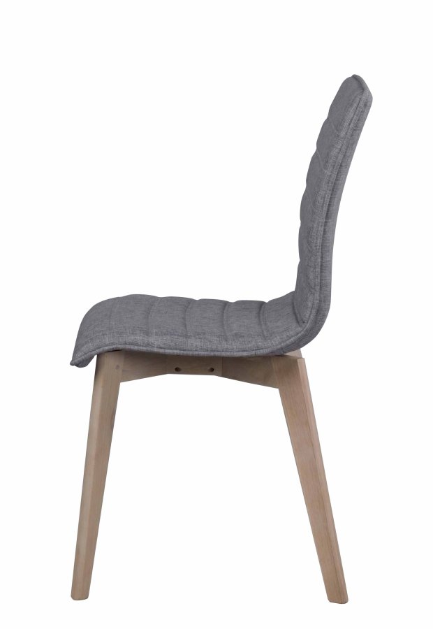 ROWICO Gracy spisebordsstol - lysegrt stof/hvidpigmenteret eg