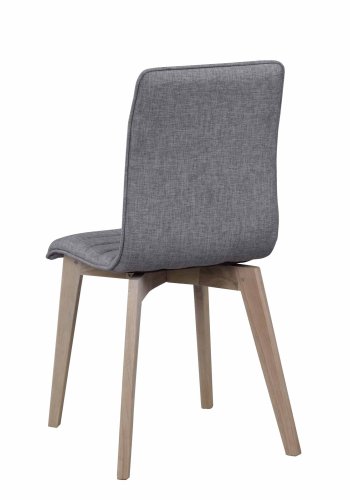 ROWICO Gracy spisebordsstol - lysegrt stof/hvidpigmenteret eg