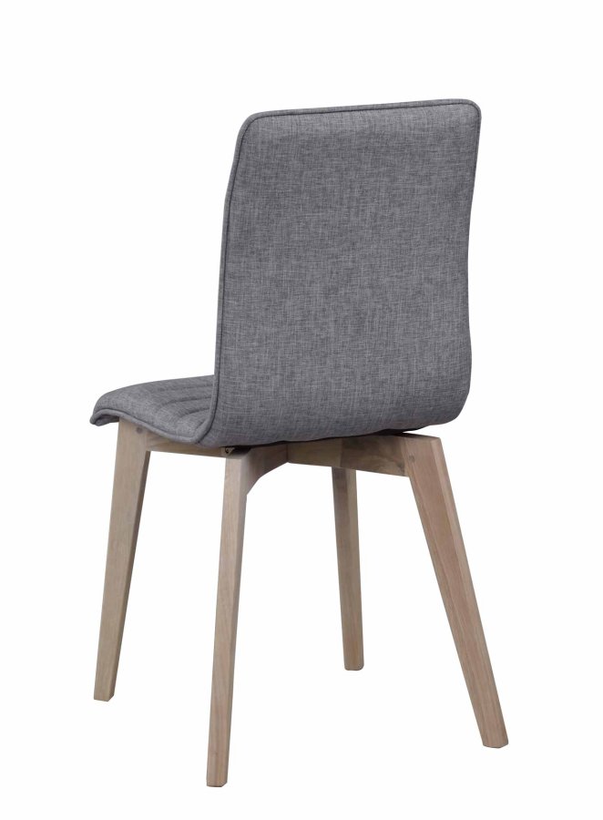 ROWICO Gracy spisebordsstol - lysegrt stof/hvidpigmenteret eg