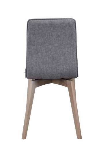 ROWICO Gracy spisebordsstol - lysegrt stof/hvidpigmenteret eg