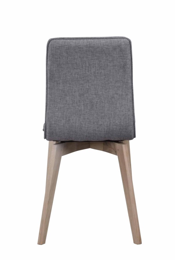 ROWICO Gracy spisebordsstol - lysegrt stof/hvidpigmenteret eg