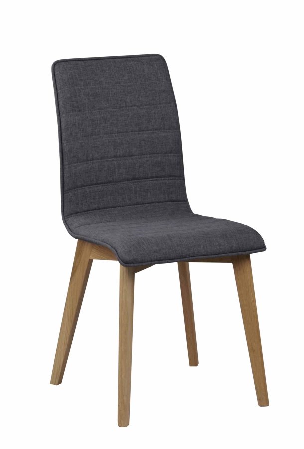 ROWICO Gracy spisebordsstol - mrkegrt stof/lakeret eg