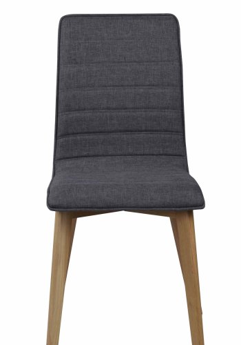 ROWICO Gracy spisebordsstol - mrkegrt stof/lakeret eg