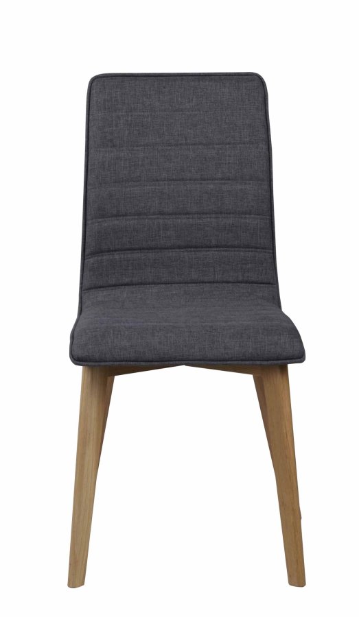 ROWICO Gracy spisebordsstol - mrkegrt stof/lakeret eg