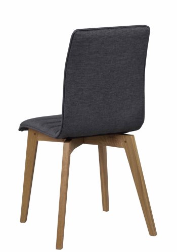 ROWICO Gracy spisebordsstol - mrkegrt stof/lakeret eg