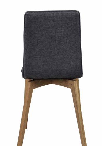 ROWICO Gracy spisebordsstol - mrkegrt stof/lakeret eg