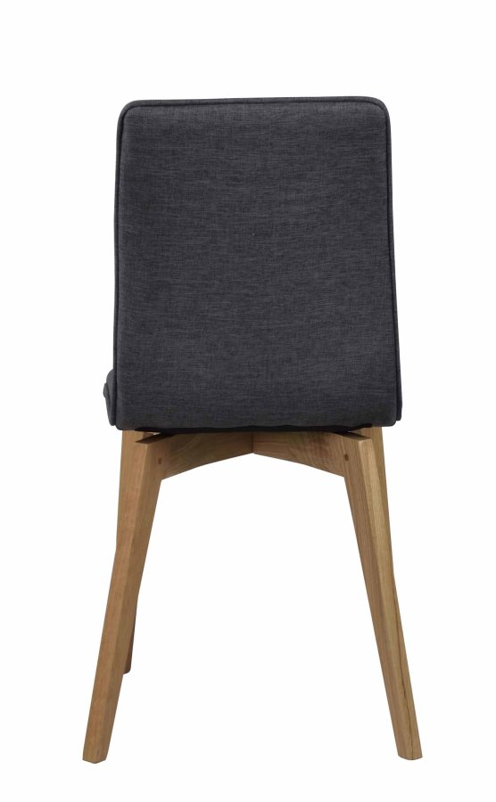 ROWICO Gracy spisebordsstol - mrkegrt stof/lakeret eg