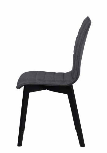 ROWICO Gracy spisebordsstol - mrkegrt stof/sortlakeret eg