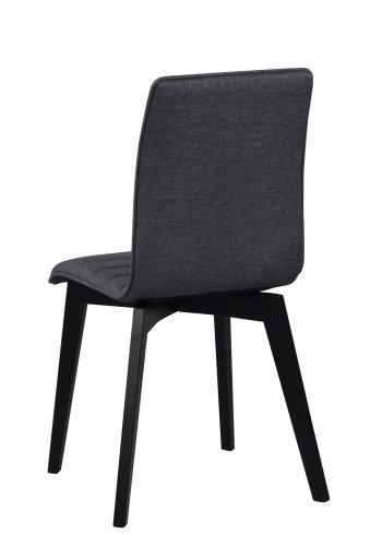 ROWICO Gracy spisebordsstol - mrkegrt stof/sortlakeret eg