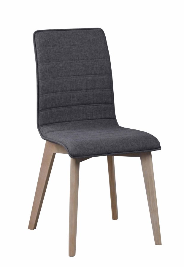 ROWICO Gracy spisebordsstol - mrkegrt stof/hvidpigmenteret eg