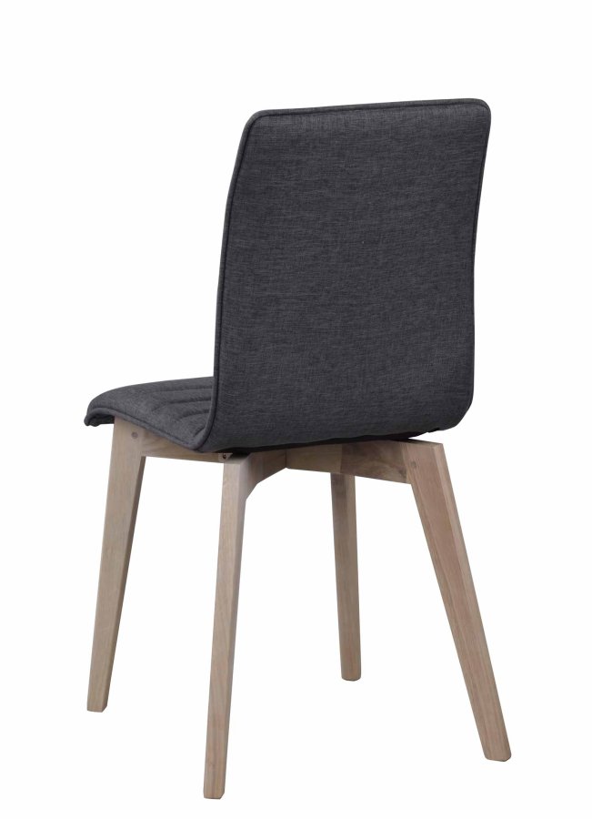 ROWICO Gracy spisebordsstol - mrkegrt stof/hvidpigmenteret eg