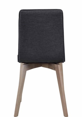 ROWICO Gracy spisebordsstol - mrkegrt stof/hvidpigmenteret eg