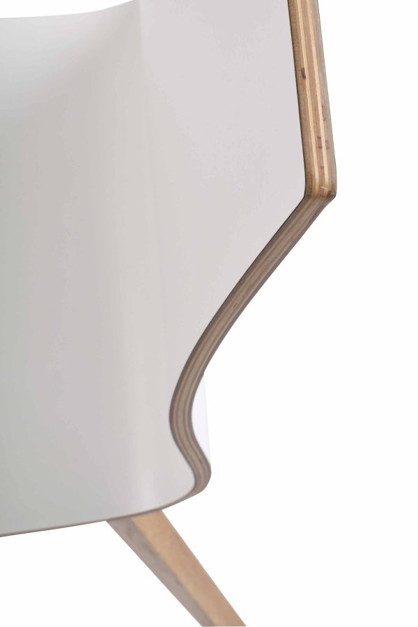 ROWICO Gracy spisebordsstol - hvid laminat/egetr 