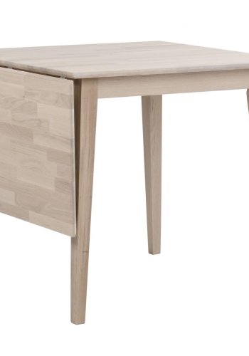 ROWICO Filippa spisebord - hvidolieret eg m. klap (80x80+45) 