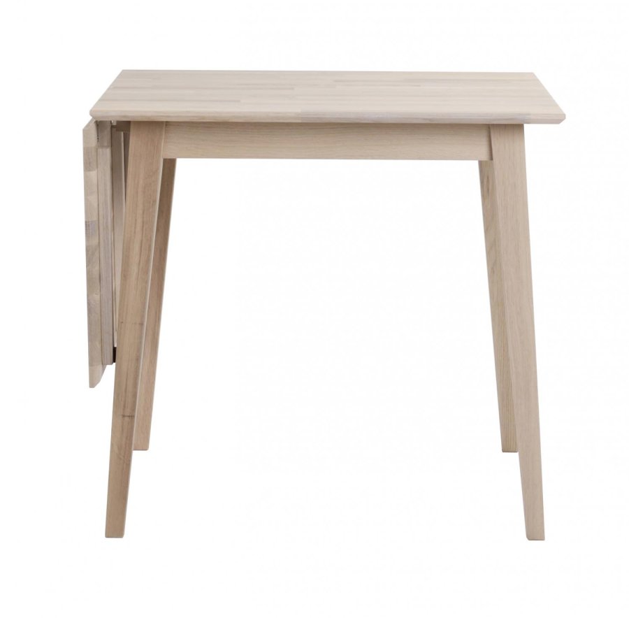 ROWICO Filippa spisebord - hvidolieret eg m. klap (80x80+45) 