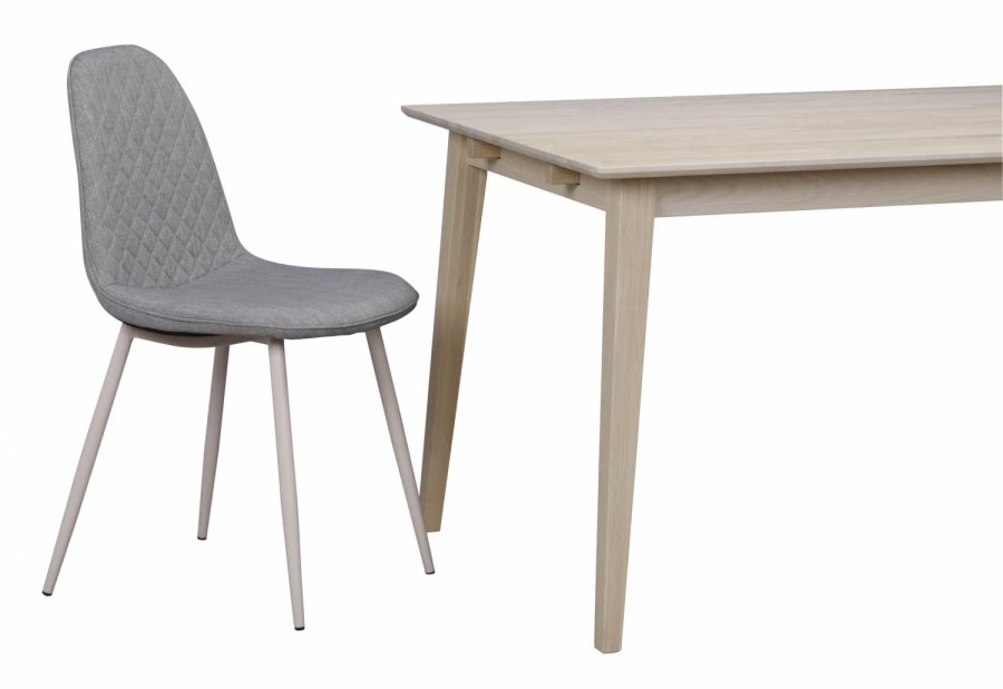 ROWICO Filippa spisebord - hvidolieret eg, m. udtrk (180x90) 