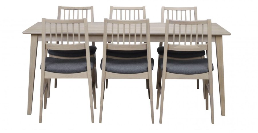 ROWICO Filippa spisebord - hvidolieret eg, m. udtrk (180x90) 