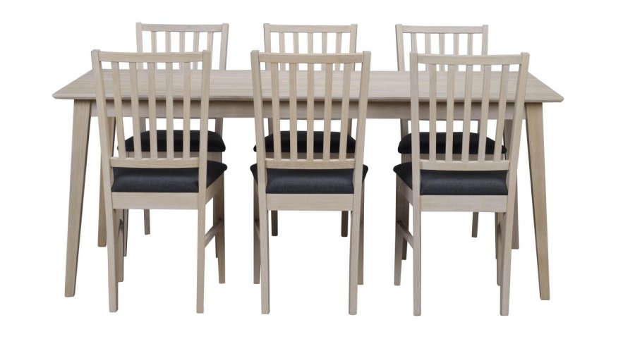 ROWICO Filippa spisebord - hvidolieret eg, m. udtrk (180x90) 