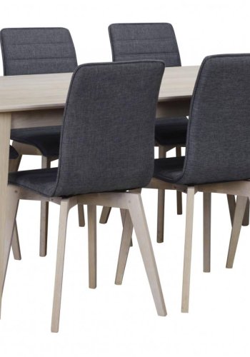 ROWICO Filippa spisebord - hvidolieret eg, m. udtrk (180x90) 