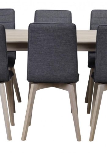 ROWICO Filippa spisebord - hvidolieret eg, m. udtrk (180x90) 