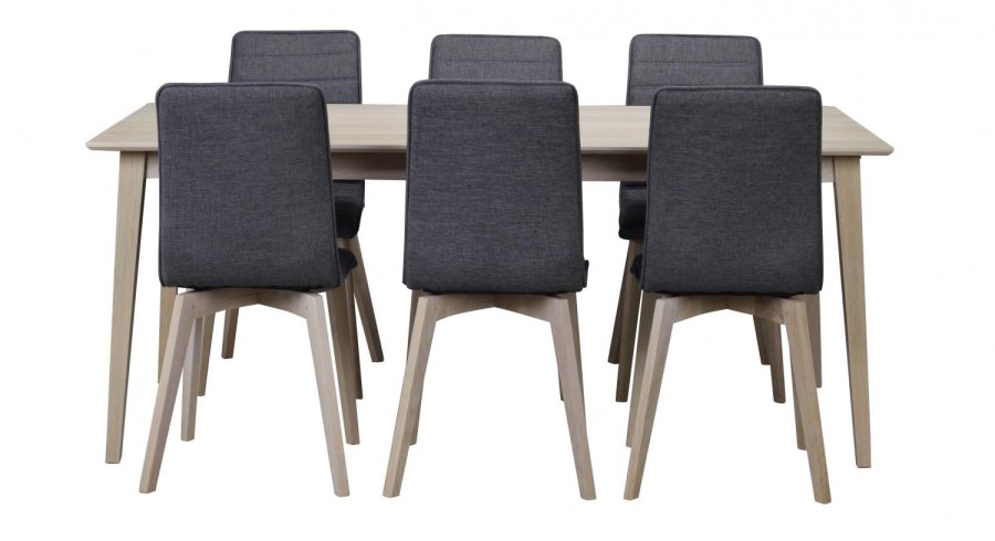 ROWICO Filippa spisebord - hvidolieret eg, m. udtrk (180x90) 