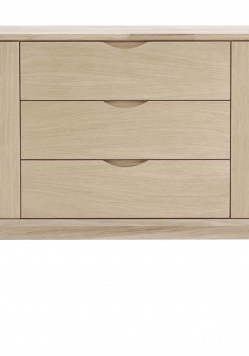 ROWICO Filippa sknk - hvidolieret eg, m. 2 lger og 3 skuffer 