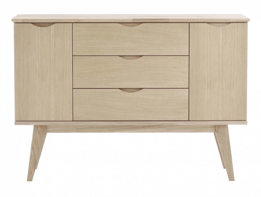 ROWICO Filippa sknk - hvidolieret eg, m. 2 lger og 3 skuffer 