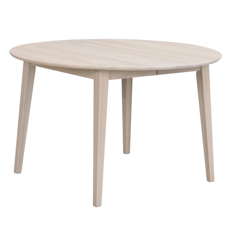 ROWICO Filippa spisebord, inkl. tillgsplade - hvidpigmenteret egetr (120(165)x120)