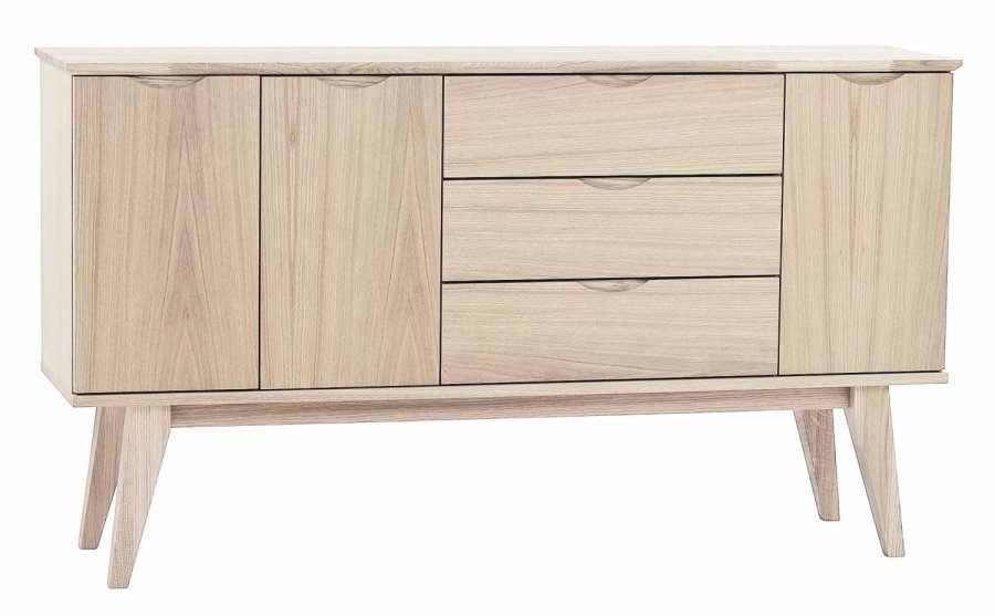 ROWICO Filippa sknk - hvidolieret eg, m. 3 lger og 3 skuffer 