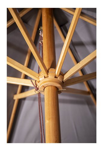 VENTURE DESIGN Naxos parasol 3m - natur tr og sort polyester 