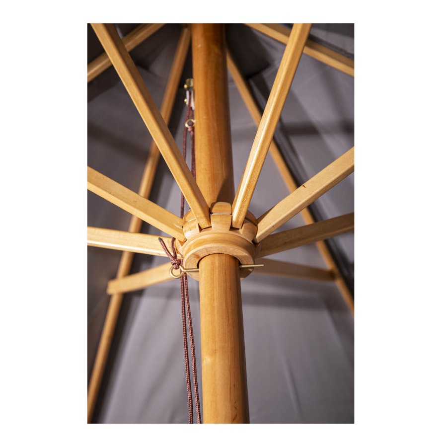 VENTURE DESIGN Naxos parasol 3m - natur tr og sort polyester 