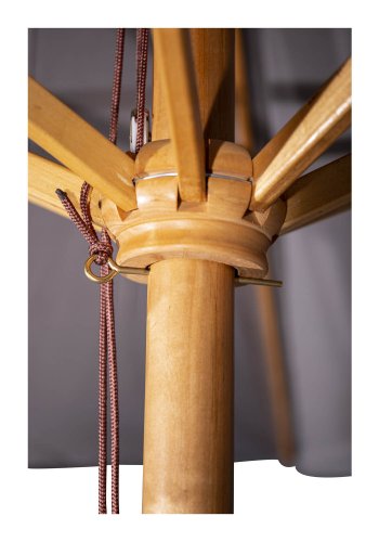 VENTURE DESIGN Naxos parasol 3m - natur tr og sort polyester 