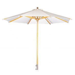 VENTURE DESIGN Naxos parasol 3m - hvid polyester og natur tr 