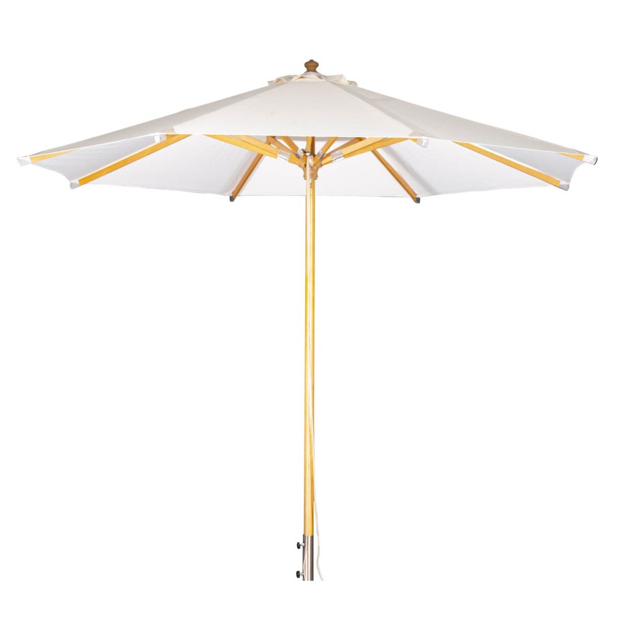 VENTURE DESIGN Naxos parasol 3m - hvid polyester og natur tr 