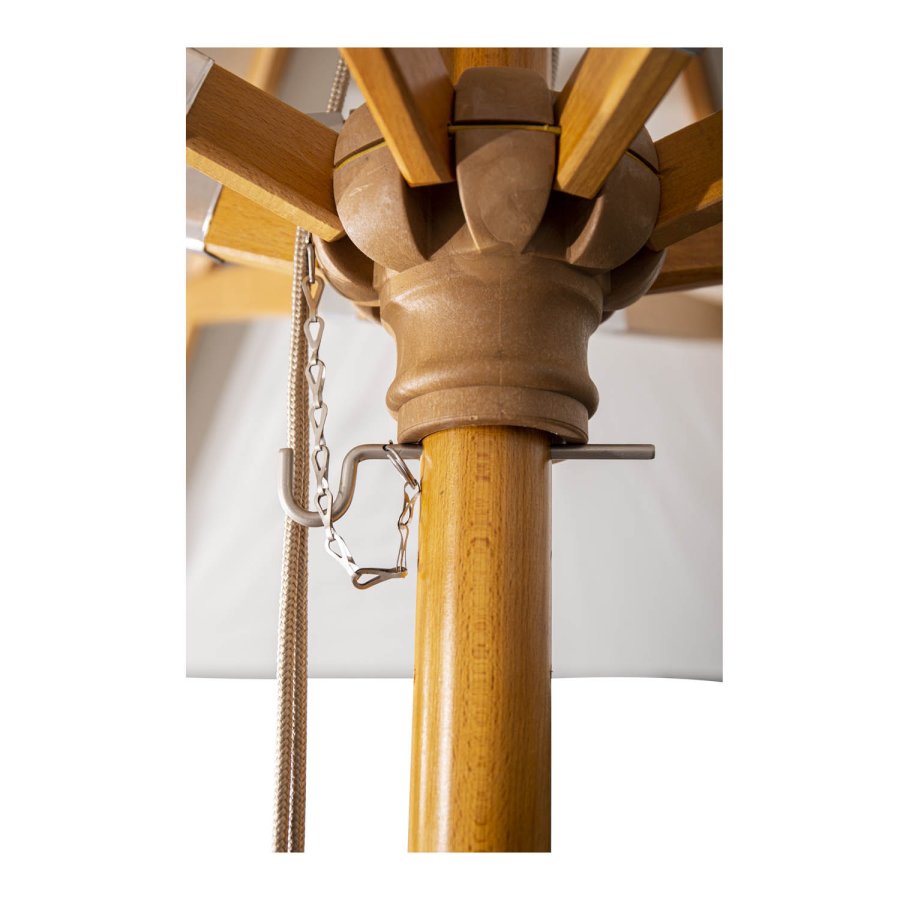 VENTURE DESIGN Naxos parasol 3m - hvid polyester og natur tr 