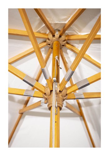 VENTURE DESIGN Naxos parasol 3m - hvid polyester og natur tr 