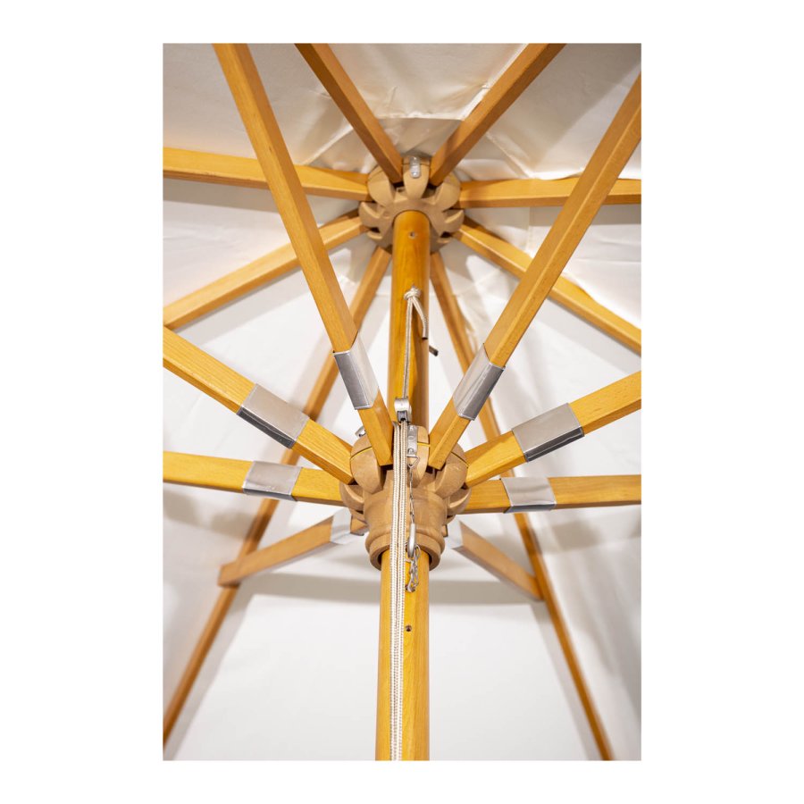 VENTURE DESIGN Naxos parasol 3m - hvid polyester og natur tr 